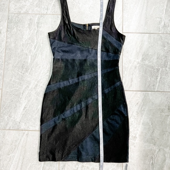 Silence and Noise Black Bodycon Dress Asymmetrical Hem Front Design Size Medium - Picture 3 of 8